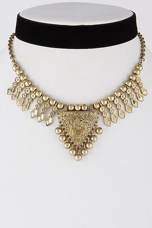 Tribal Inspired Antique Choker Necklace 6KCC6